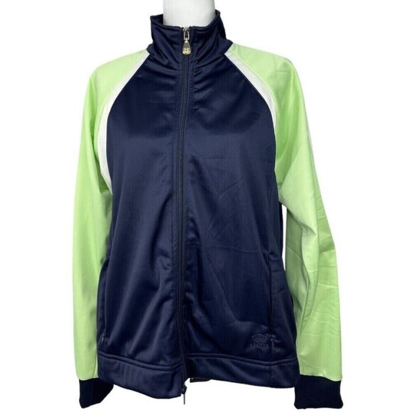 Oleg Cassini Sport Women’s Blue Vintage 90s Soft Shell Luxury Track Jacket M/C45 - Picture 1 of 15